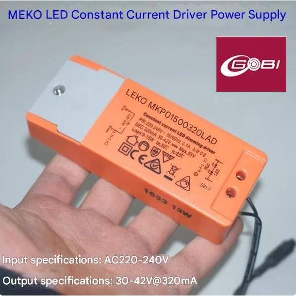 LED Driver 10W/15W 320mA Output 30-42V / Trafo Ballast Lampu Downlight Panel (8833)