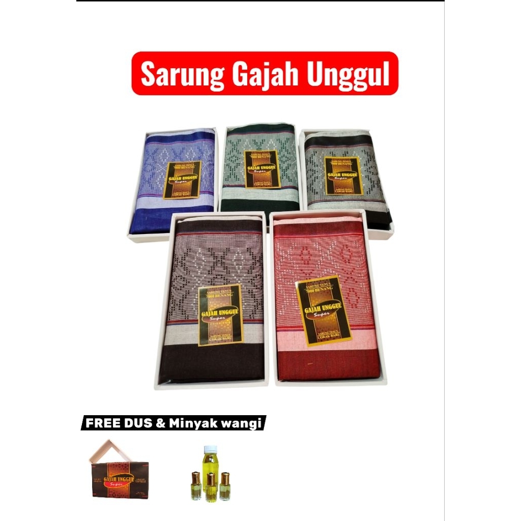 Sarung gajah unggul berkualitas gratis minyak wangi di setiap pembelian