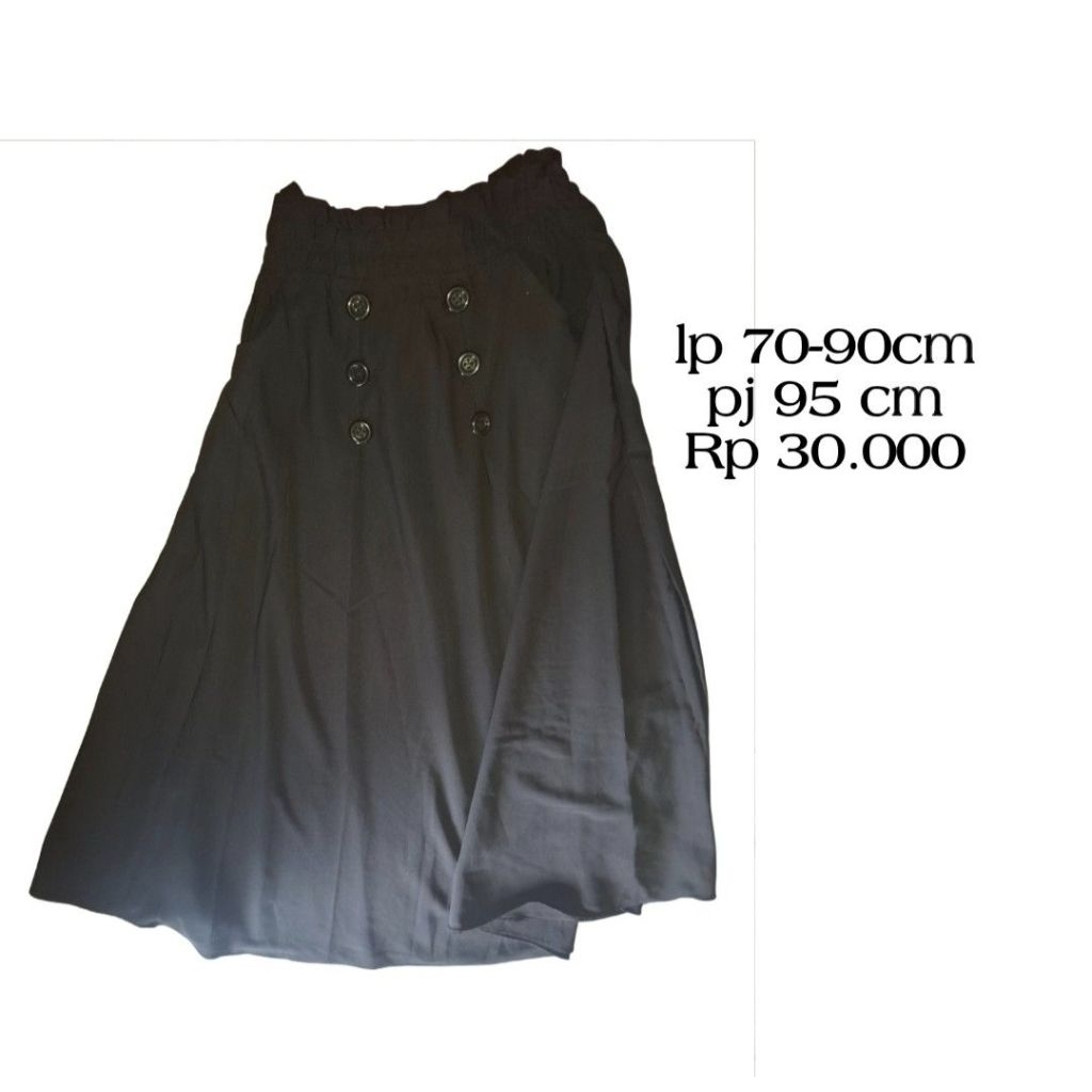 rok hitam pekat bahan jatuh