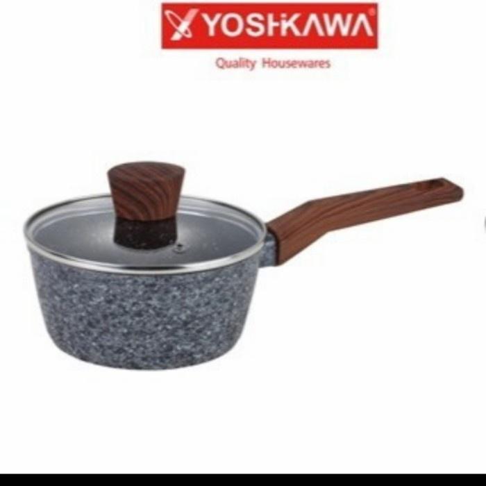 Panci Marble Marbel Tutup Kaca Gagang Kayu Awet Kuat Murah Tebal Cepat Panas Anti Lengket Induksi Pr