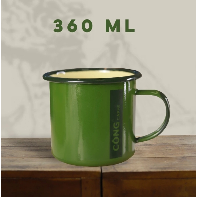 Mug Coffee Enamel CONG CA PHE - gelas cangkir kopi enamel coffee cup 360ml oleh oleh kopi vietnam