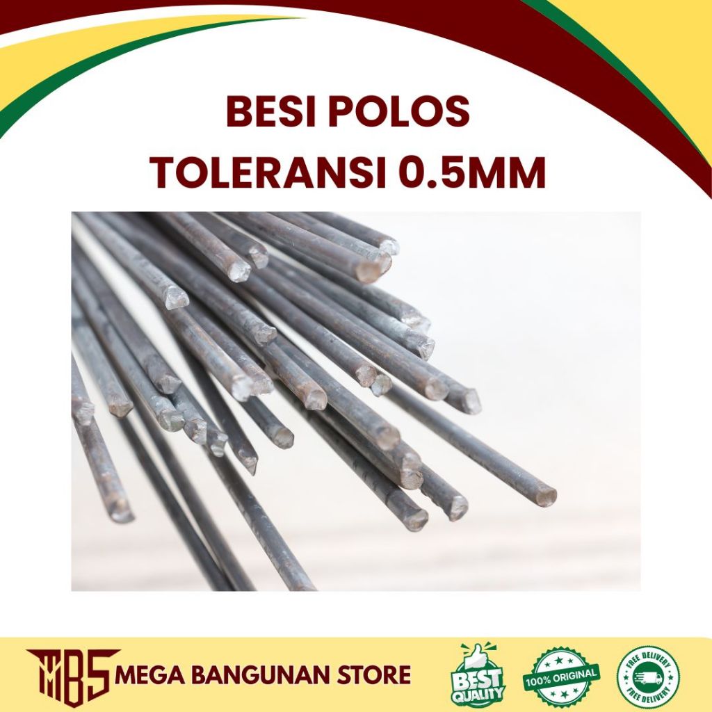 Besi Beton Polos 8mm SNI Toleransi 0,5mm |100 BATANG