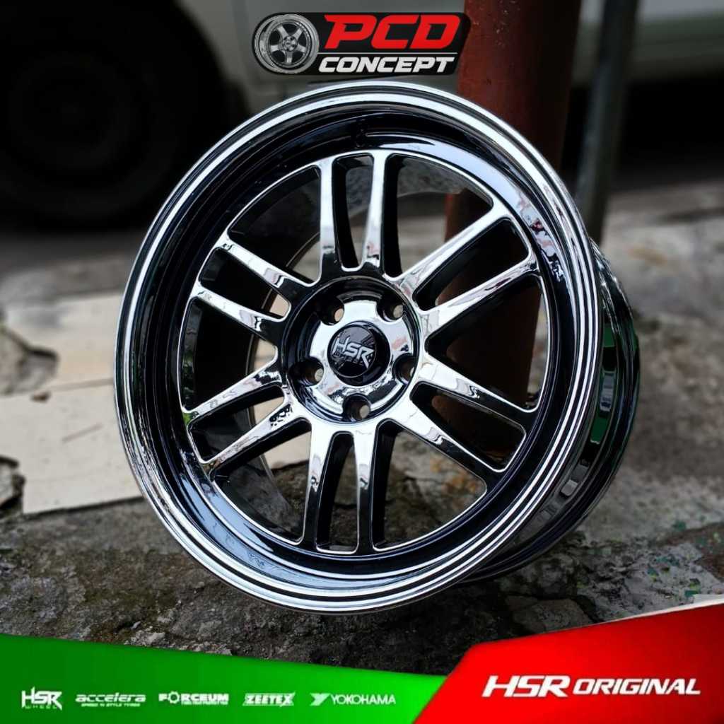 VELG RACING BLACK CHROME R18 HSR BLY LUBANG 5 rpf black chrome, UNTUK CIVIC, CAMRY, INNOVA, DLL