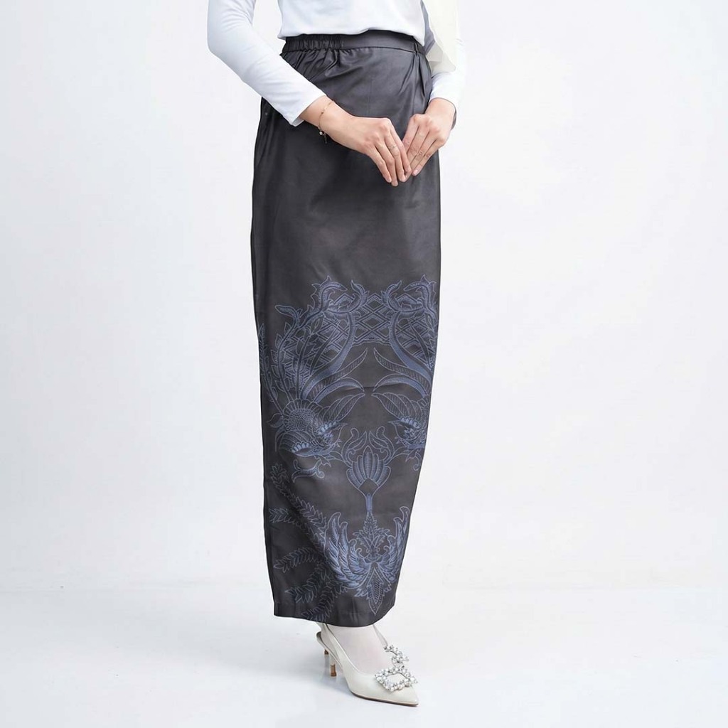 Putri Jawi Official - Rok Bawahan Batik Model Span Instan Bahan Katun Warna Hitam Devanka