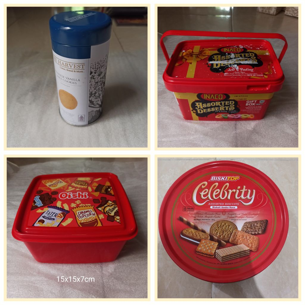 Preloved kaleng bekas biskuit / tempat biskuit / tempat penyimpanan