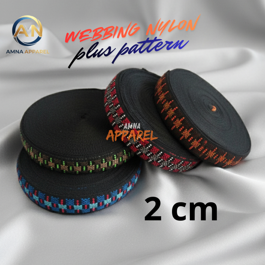 as bisban webbing motif kotak terbaru uk 2 cm