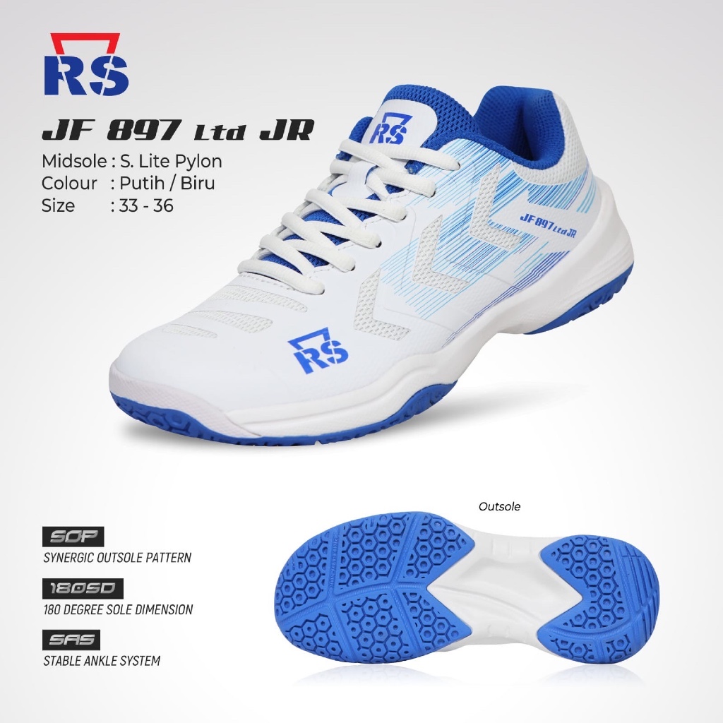 Sepatu Badminton RS JF 897 LTD JR Sepatu Rs Original