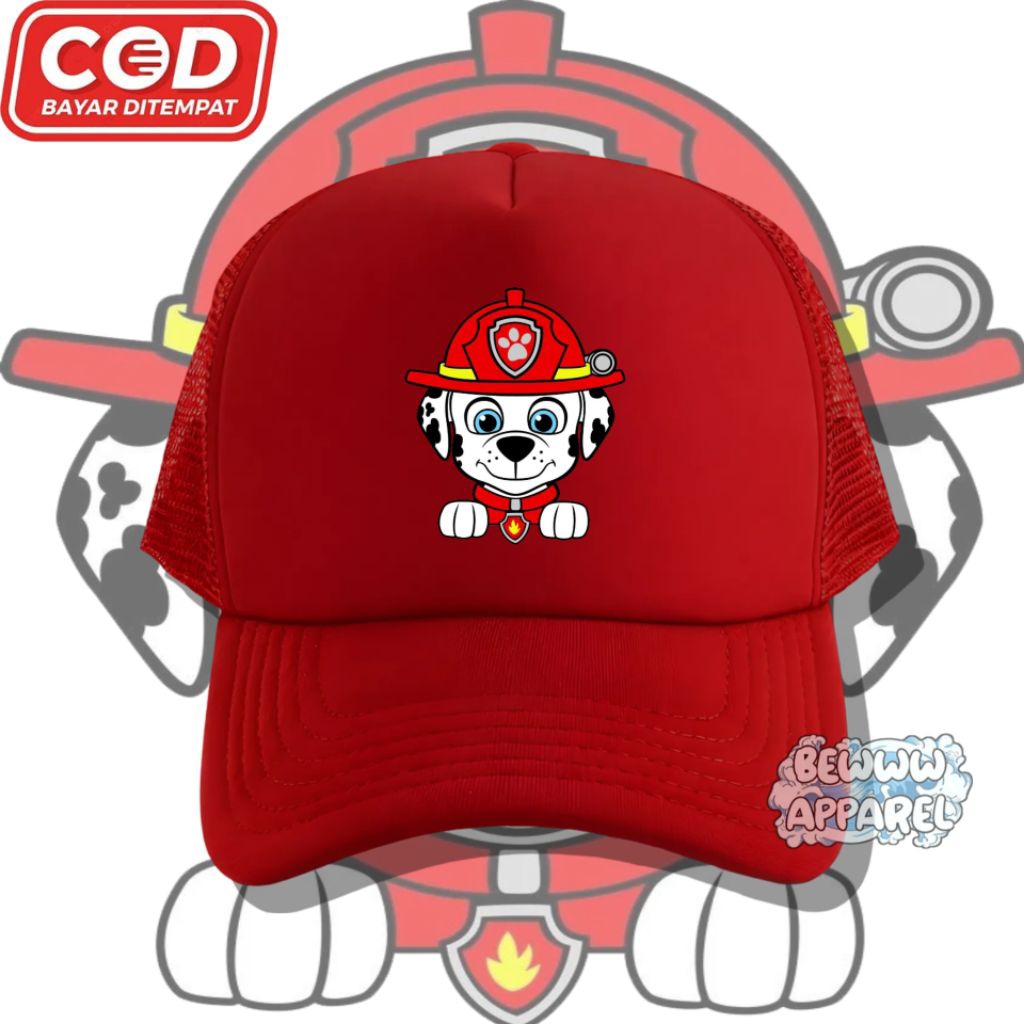 Topi Anak Trucker Paw Patrol  - Topi Jaring Anak Paw Patrol