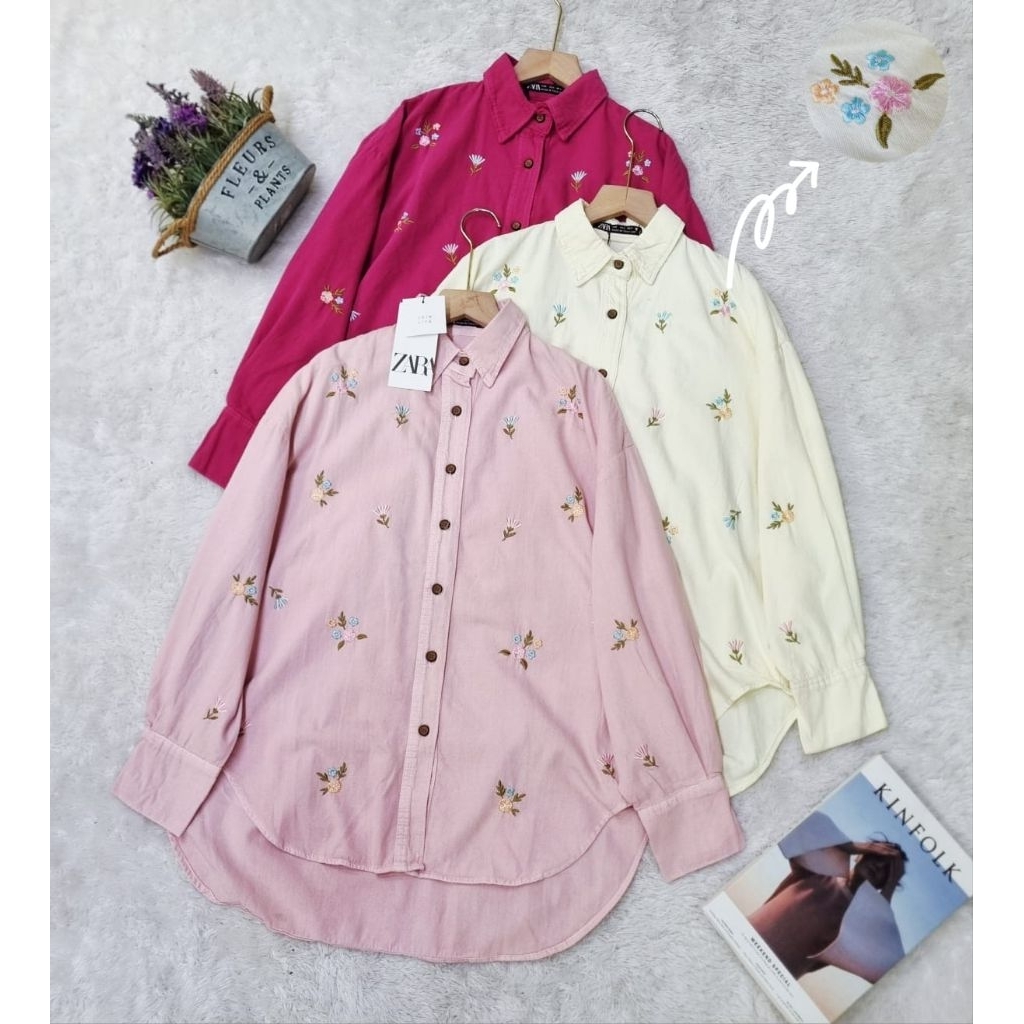 kemeja bordir zara bunga