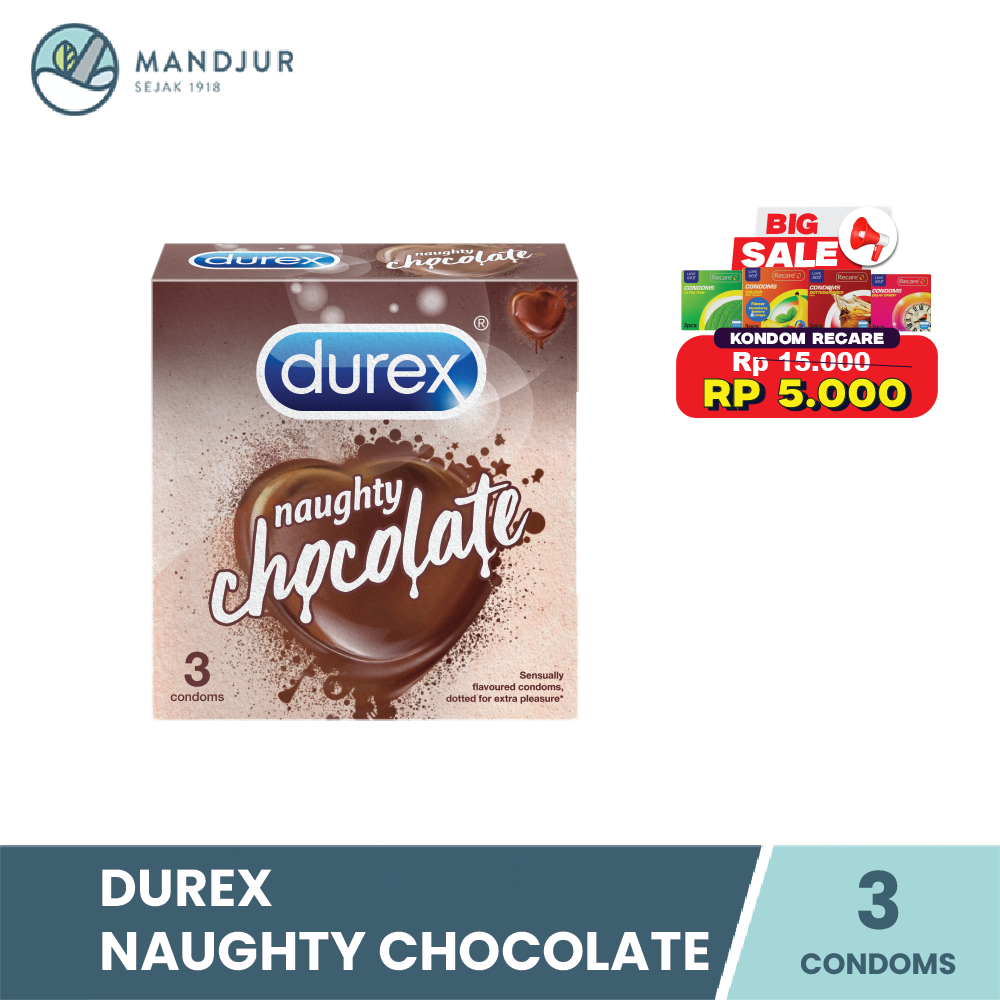 Kondom Durex Chocolate Kondom Gerigi Kondom Pria Rasa Cokelat Bergerigi Isi 3 - Kondom dengan Tekstu