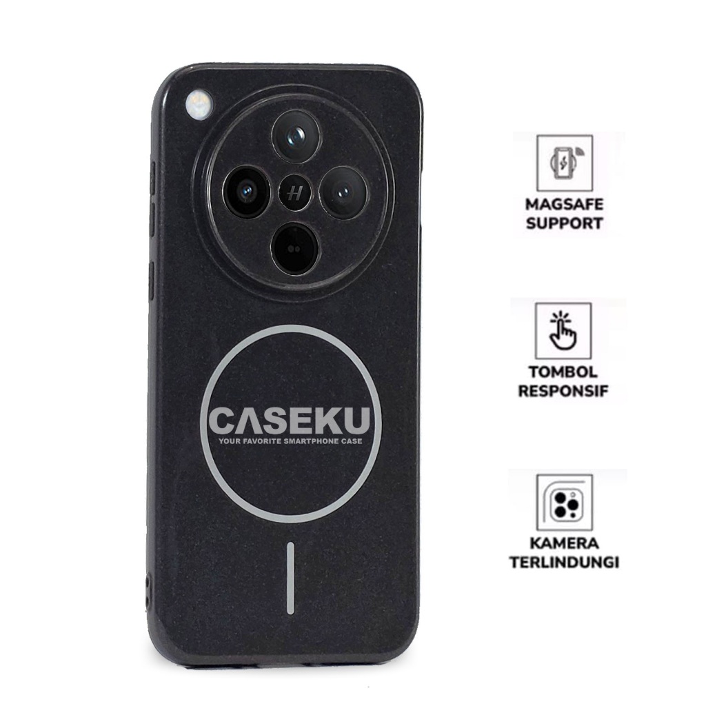 Caseku Case Magsafe Glitter black Magnetic Case for Oppo Find X8 Oppo Find X8 Pro Oppo Find X9 Oppo 