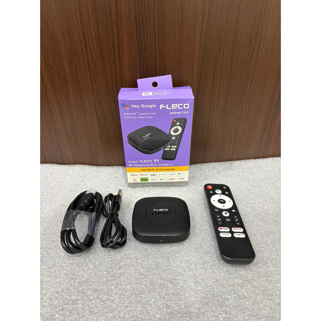 Android TV box Fleco T1 8k streaming box T1 androit tv tivi box android 14.0 tv box  original