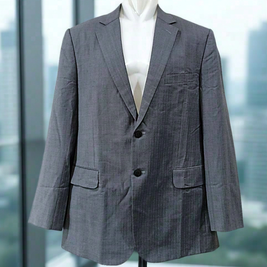 Baju Jas Ermenegildo Zegna Wool Slim Fit Silver Blazer Pakaian Acara Formal Bisnis Kerja Kantor