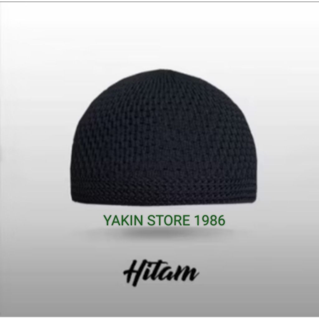 YAKIN STORE 1986- Peci marcan rajut hitam original-peci jaring berkualitas premium-peci rajut halus 
