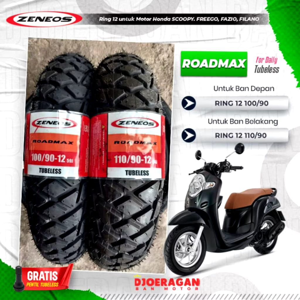 ban motor Scoopy donat Zeneos ukuran 100/90 dan 110/90