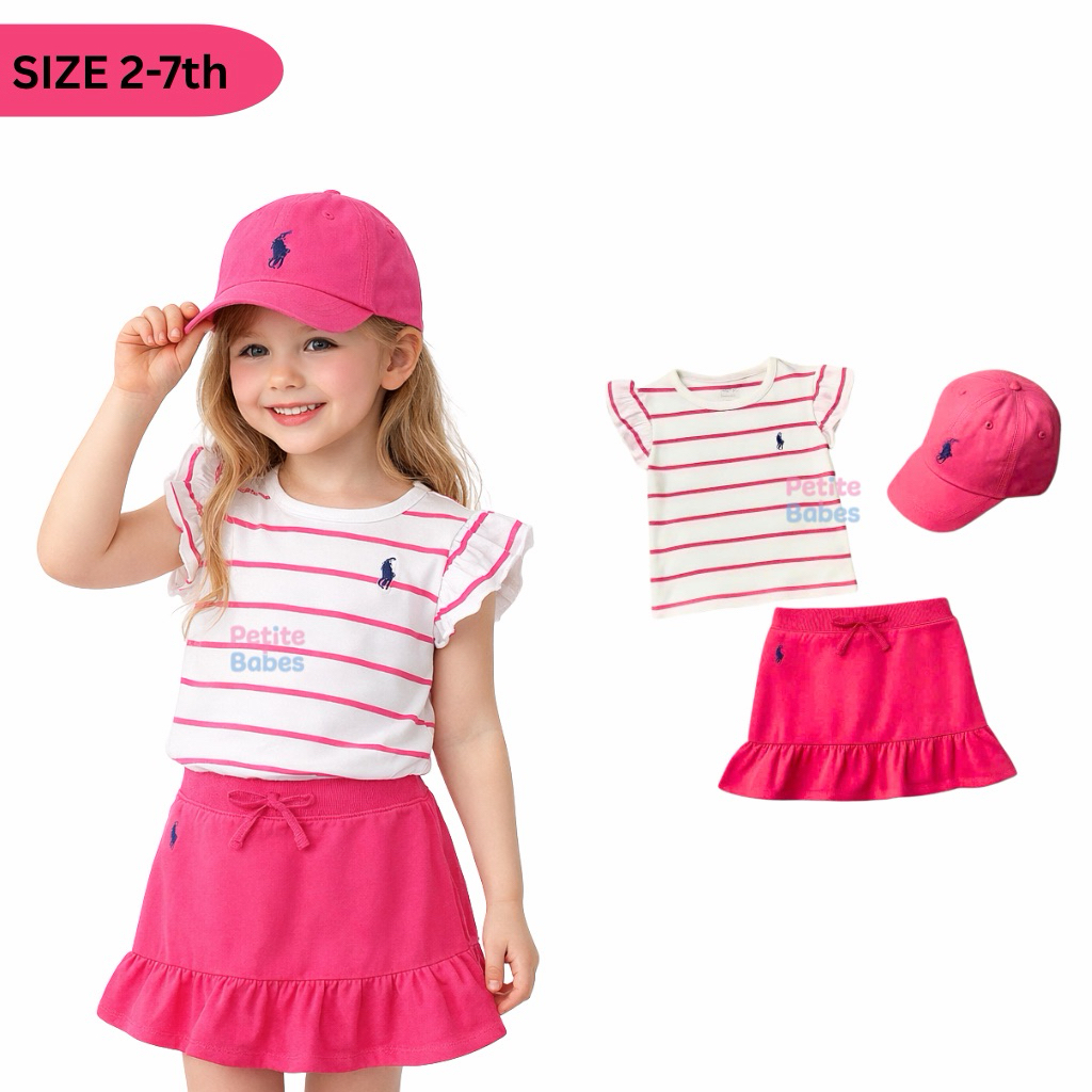 SET POLO PREMIUM ANAK PEREMPUAN+TOPI