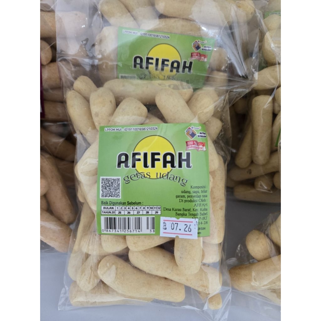 Getas Udang Khas Kurau Bangka 80 gram / Keretek Udang Kurau Bangka - Snack Bangka Madani