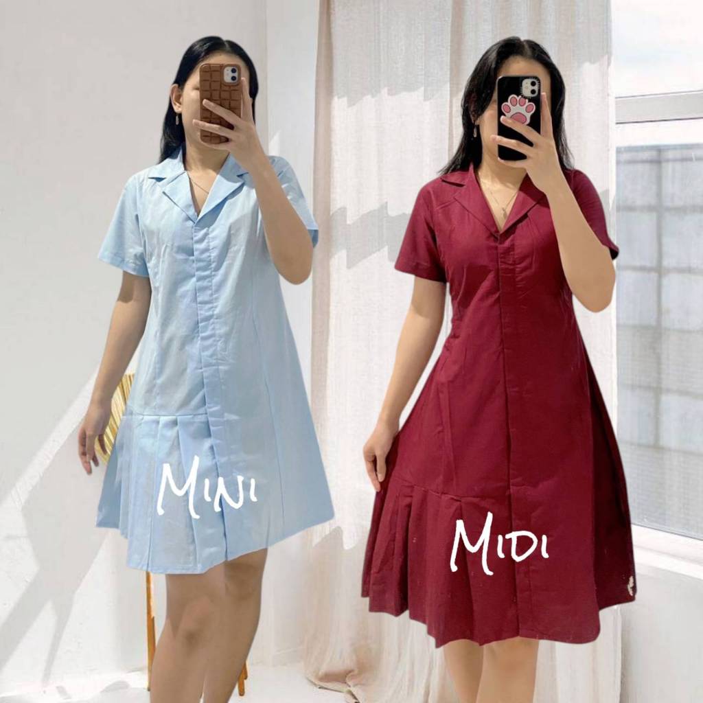 Premium Olivia Korean Midi Dress Wanita Casual Pantai | Daster Busui | Dress Pesta Kondangan Korea K