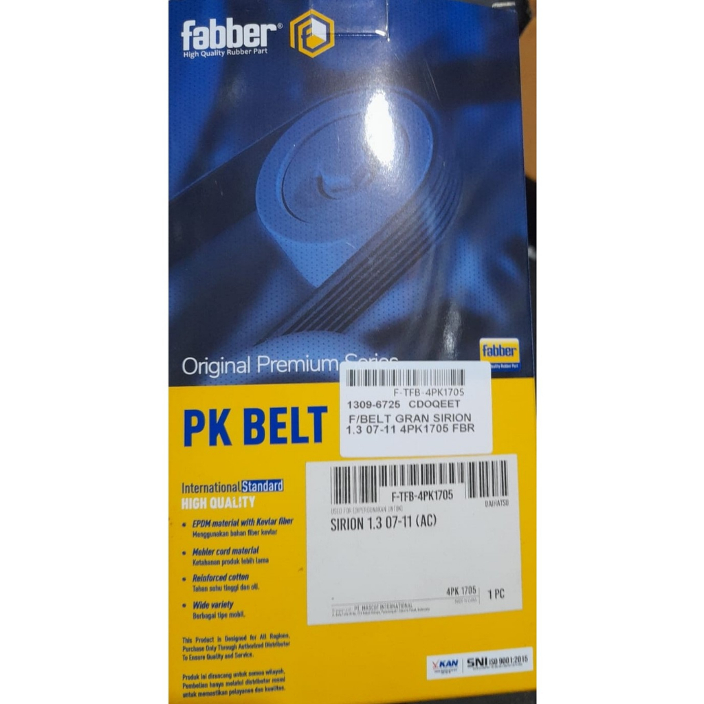 FAN BELT 4PK1705 SIRION 1.3  2007 - 2011 (AC)