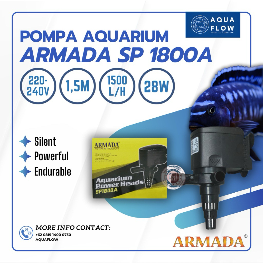 Pompa Aquarium Armada Sp 1800A 1500L/H 28W / Pompa Kolam / Pompa Aquarium