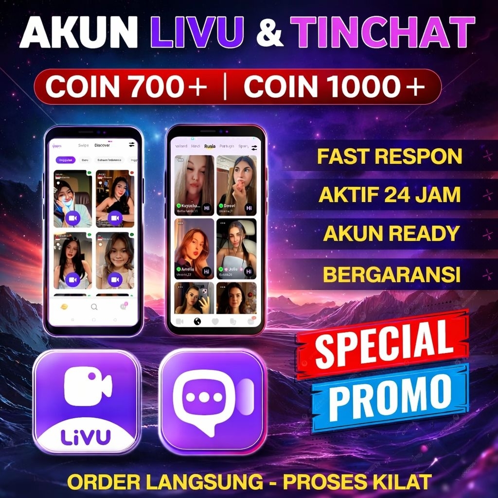 AKUN LIVU & TINCHAT PREMIUM ISI KOIN COIN 700+ / 1000+ / 1300+ / 1600+ MURAH - SPECIAL PROMO
