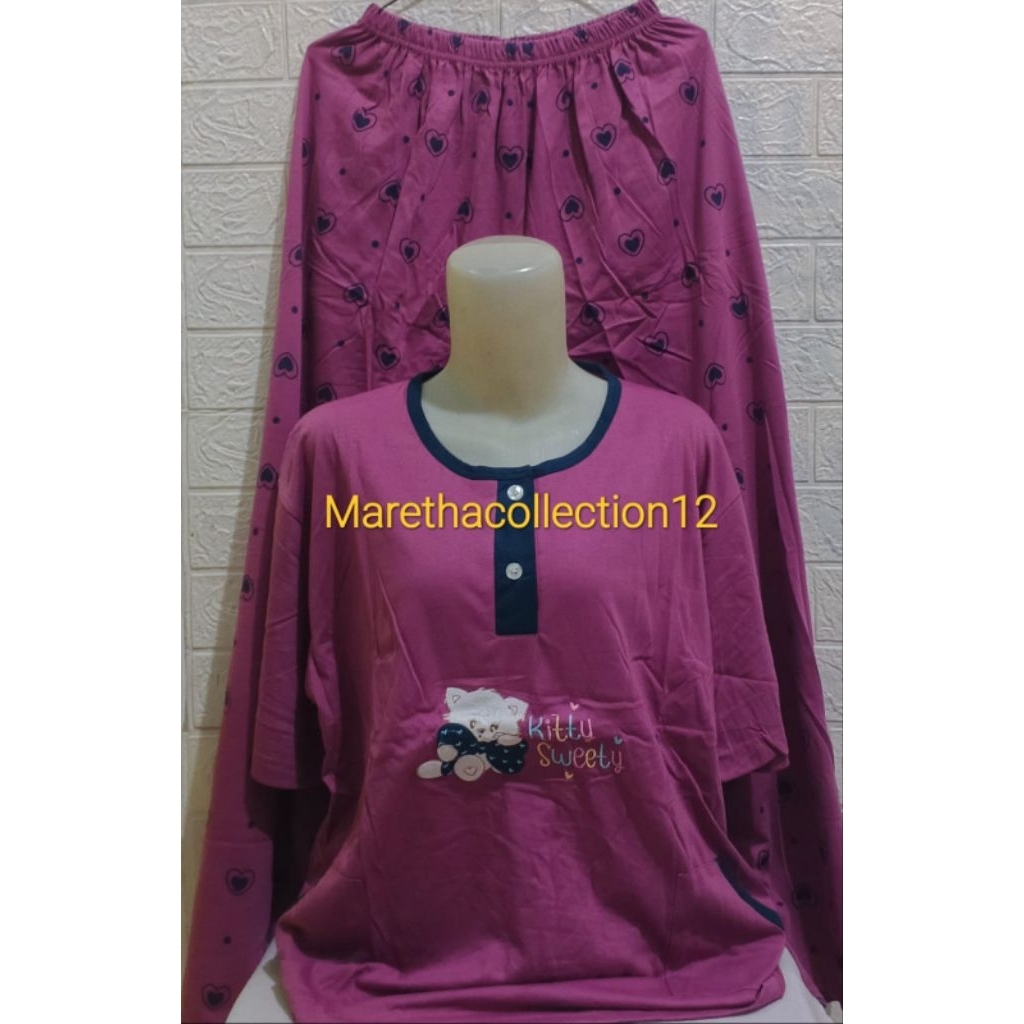 Babydoll AMRO CP Jumbo XXL label putih / setelan Babydoll amro lengan pendek celana panjang jumbo XX