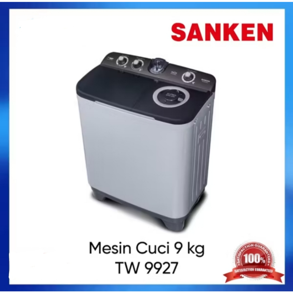 Mesin Cuci 2 Tabung SANKEN TW 9927 Twin Tube Kapasitas 9 Kg TW9927