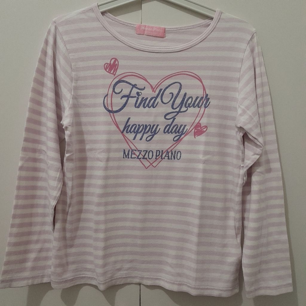 mezzo piano lilac stripe longsleeve | kaos lengan panjang salur garis garis ungu putih