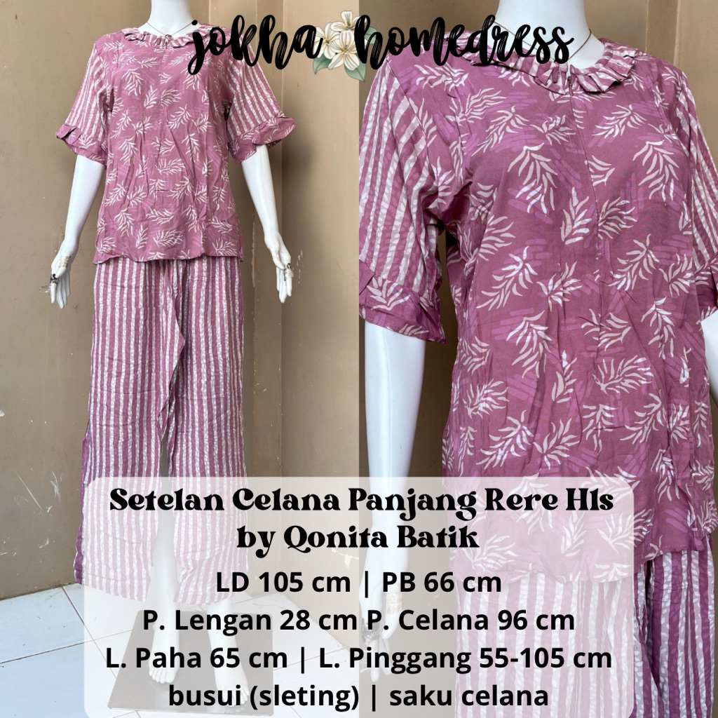 Setelan Celana Panjang Busui Sleting Hls by Qonita Batik Pekalongan