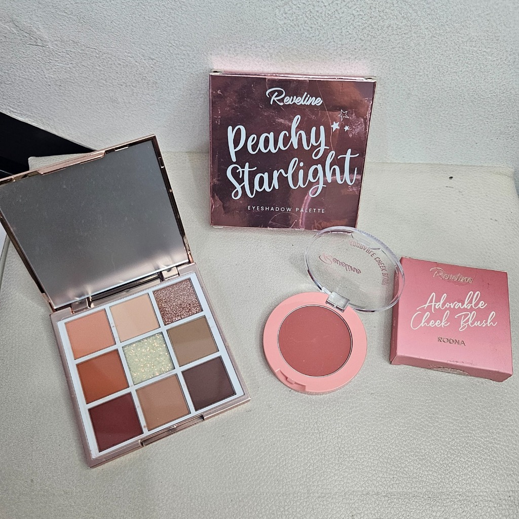 Reveline Peachy starlight eyeshadow palatte and Adorable Cheek Blush Rodna