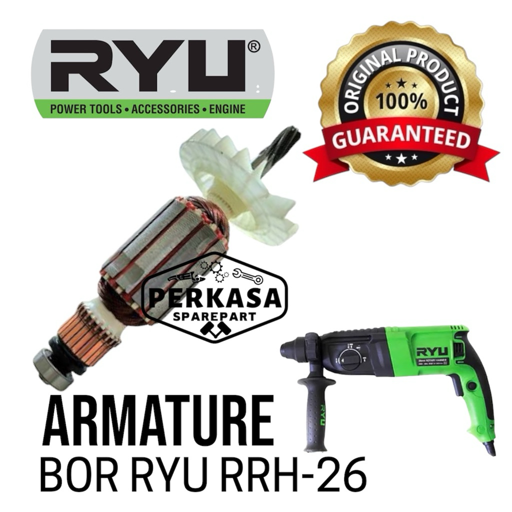 Armature Mesin Bor Rotary Hammer RYU RRH26 / Angker Dinamo Bor 3 Mode RYU RRH 26 / Rotor Gulungan Mo