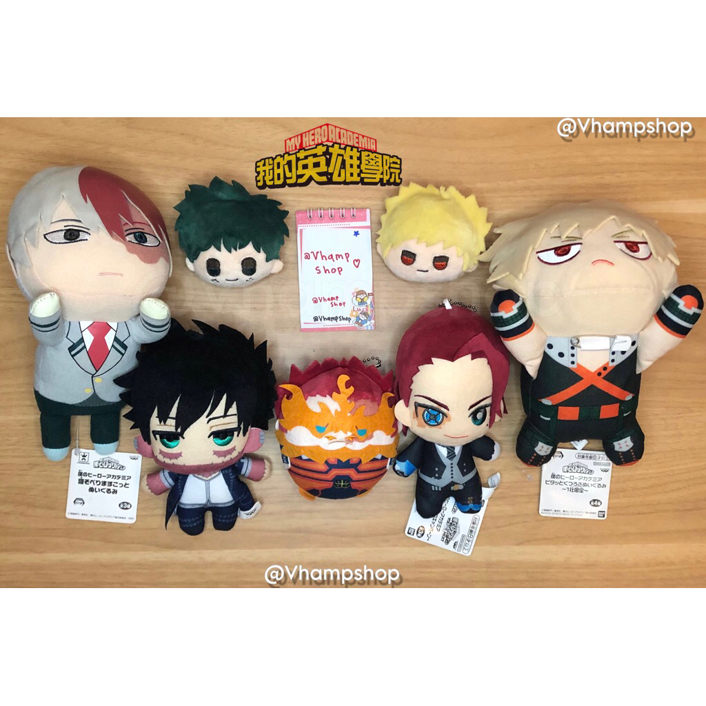 My Hero Academia BNHA Plush Todoroki Shoto, Dabi, Bakugo, Deku, Endevour & Giulio keychain anime off
