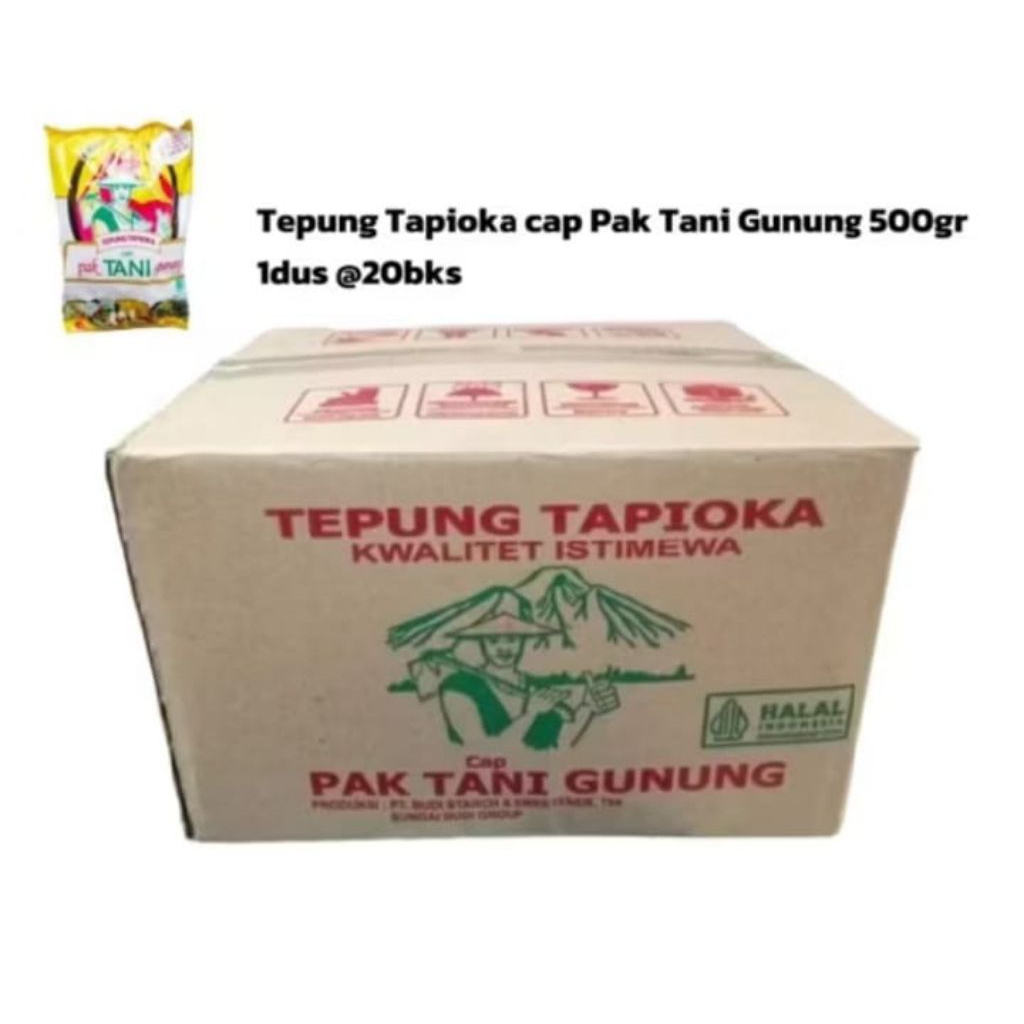 tepung sagu tapioka cap tani gunung 500g(1dus)