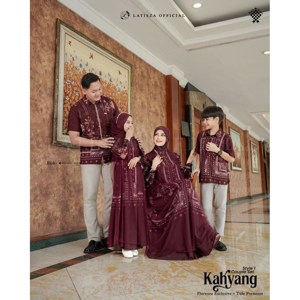 KAHYANG FAMILY SET SARIMBIT 2026 RUBY SERIES BY LATISZA RUBY • GAMIS LEBARAN KOKO DEWASA ANAK•BISA C