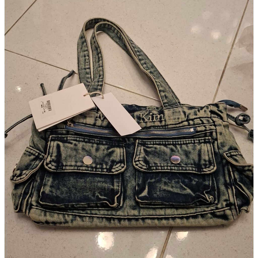 Matin Kim washed denim square bag - korea style