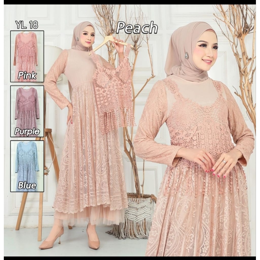 gamis Bangkok import rompi lepasan baju pesta baju lebaran gamis lebaran gamis casual