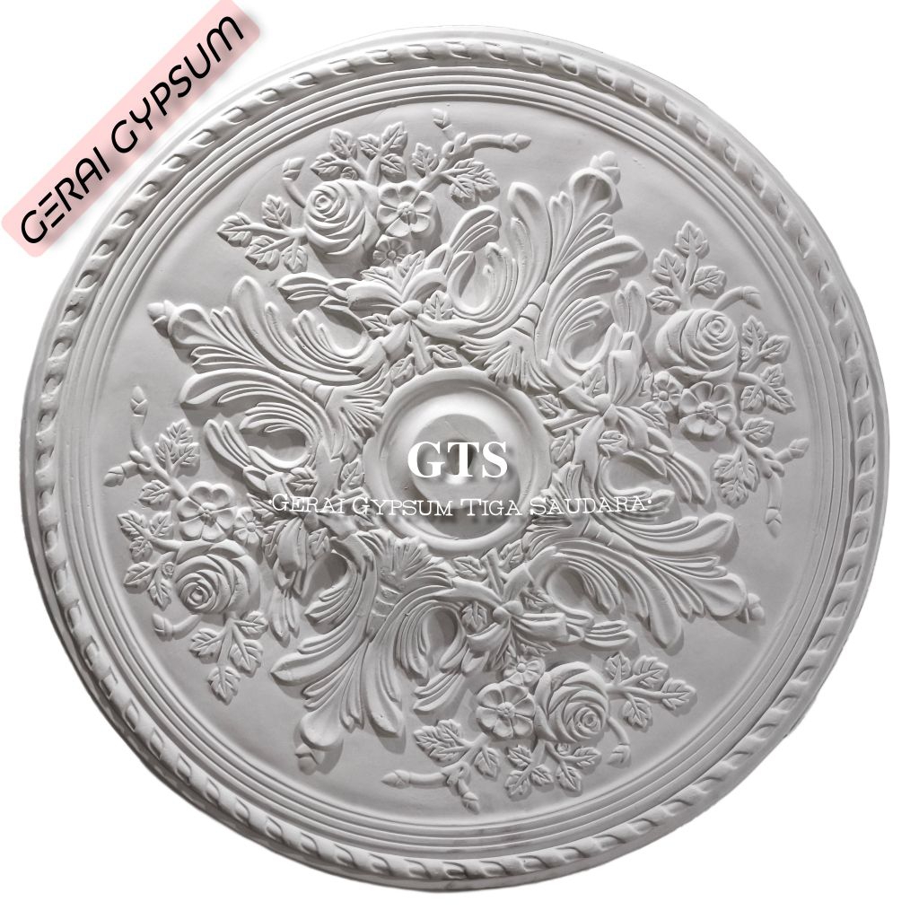 Ornamen Lampu 85cm - Ornamen tempat lampu GYPSUM 85cm - Kembang lampu gypsum - CP lampu gipsum mawar