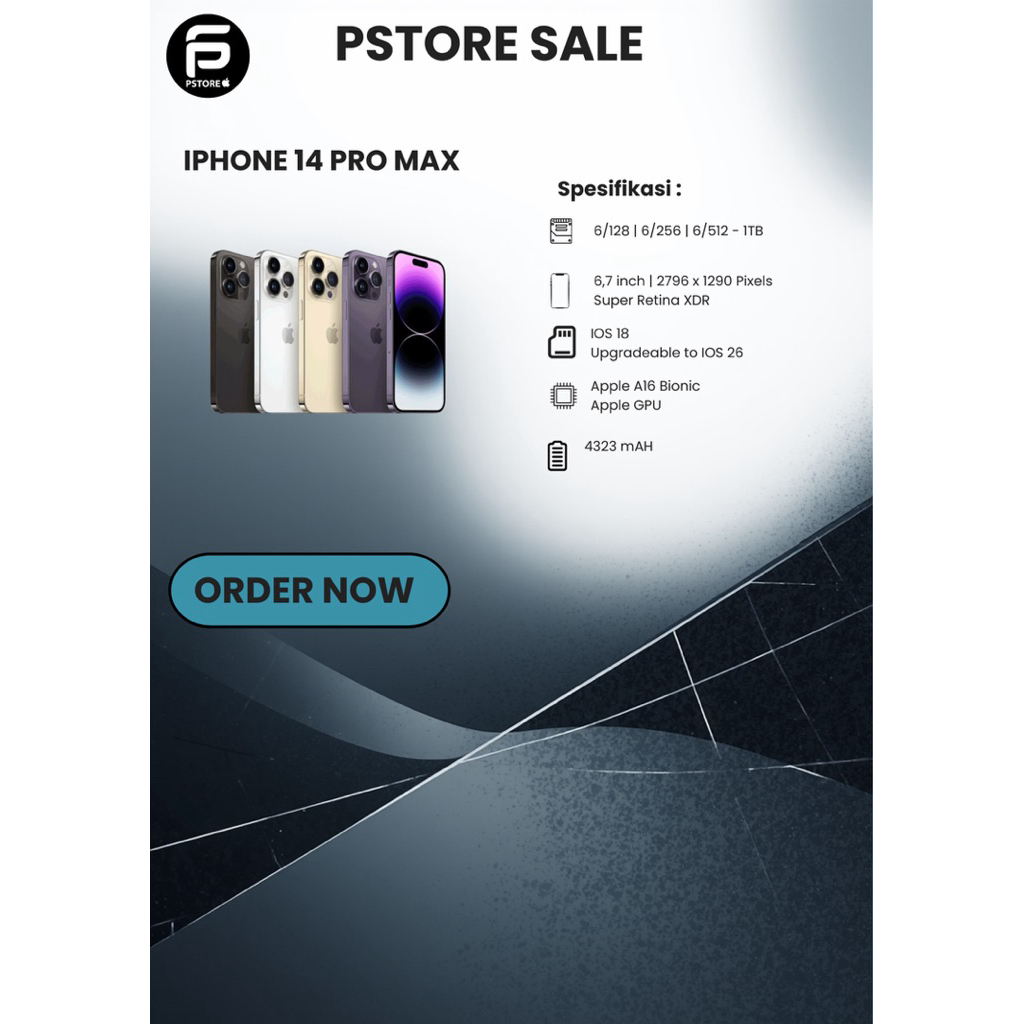 IPHONE 14 PRO MAX 256 GARANSI INTERNASIONAL