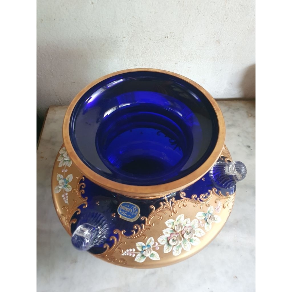 pajangan kristal bohemia antik