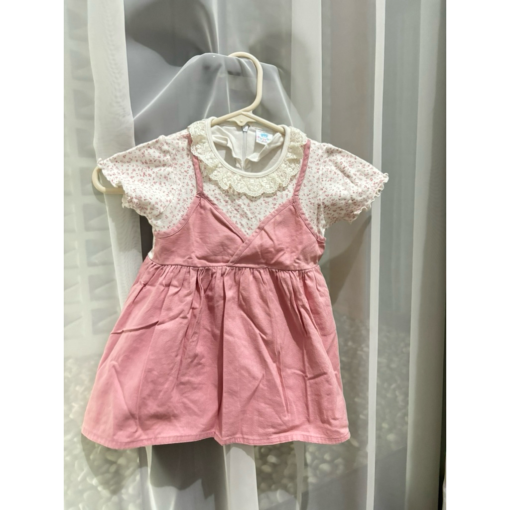 Baju dress anak perempuan Pink Pipiniko - Preloved