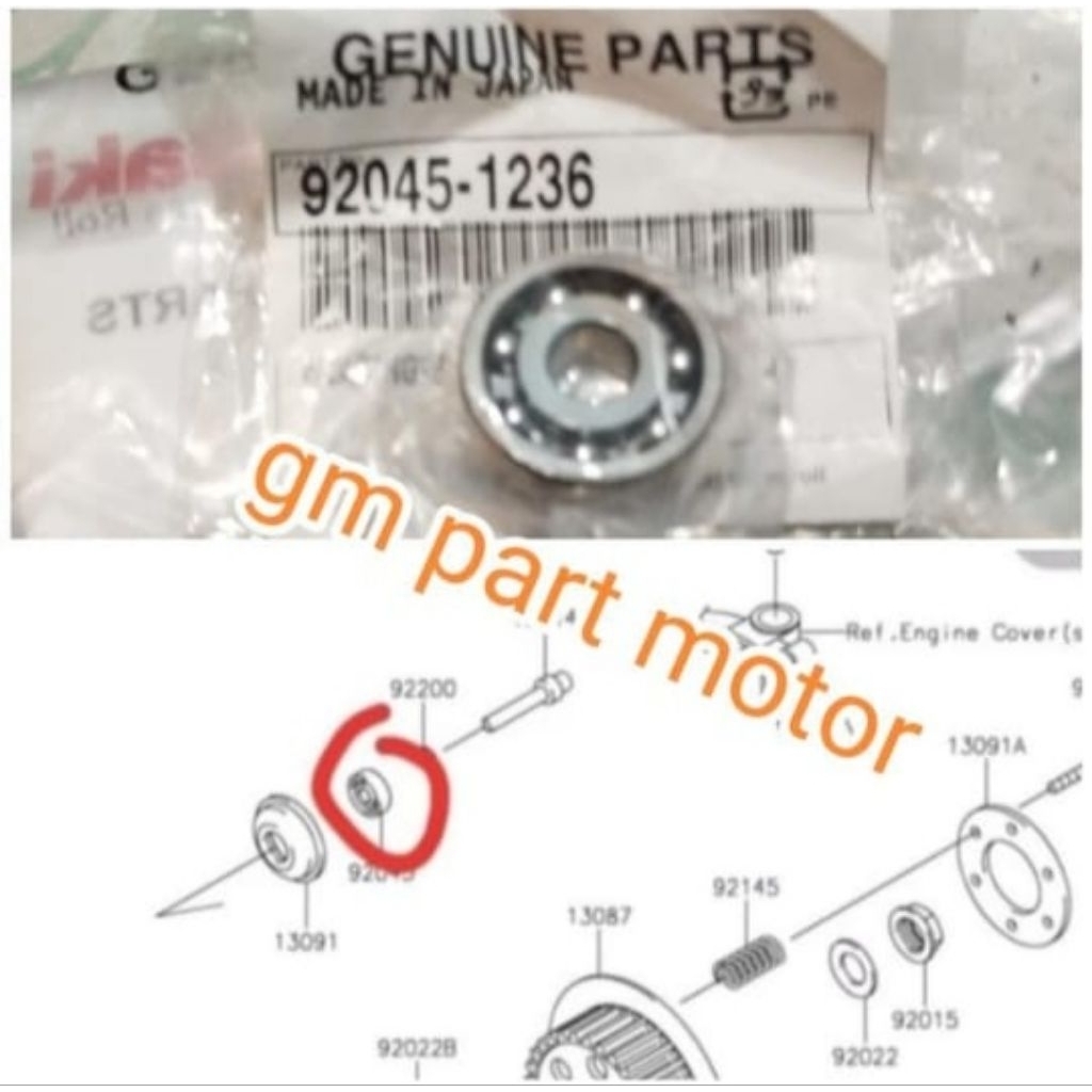 bearing/laher stut stud kopling KLX 250 KLX250 original