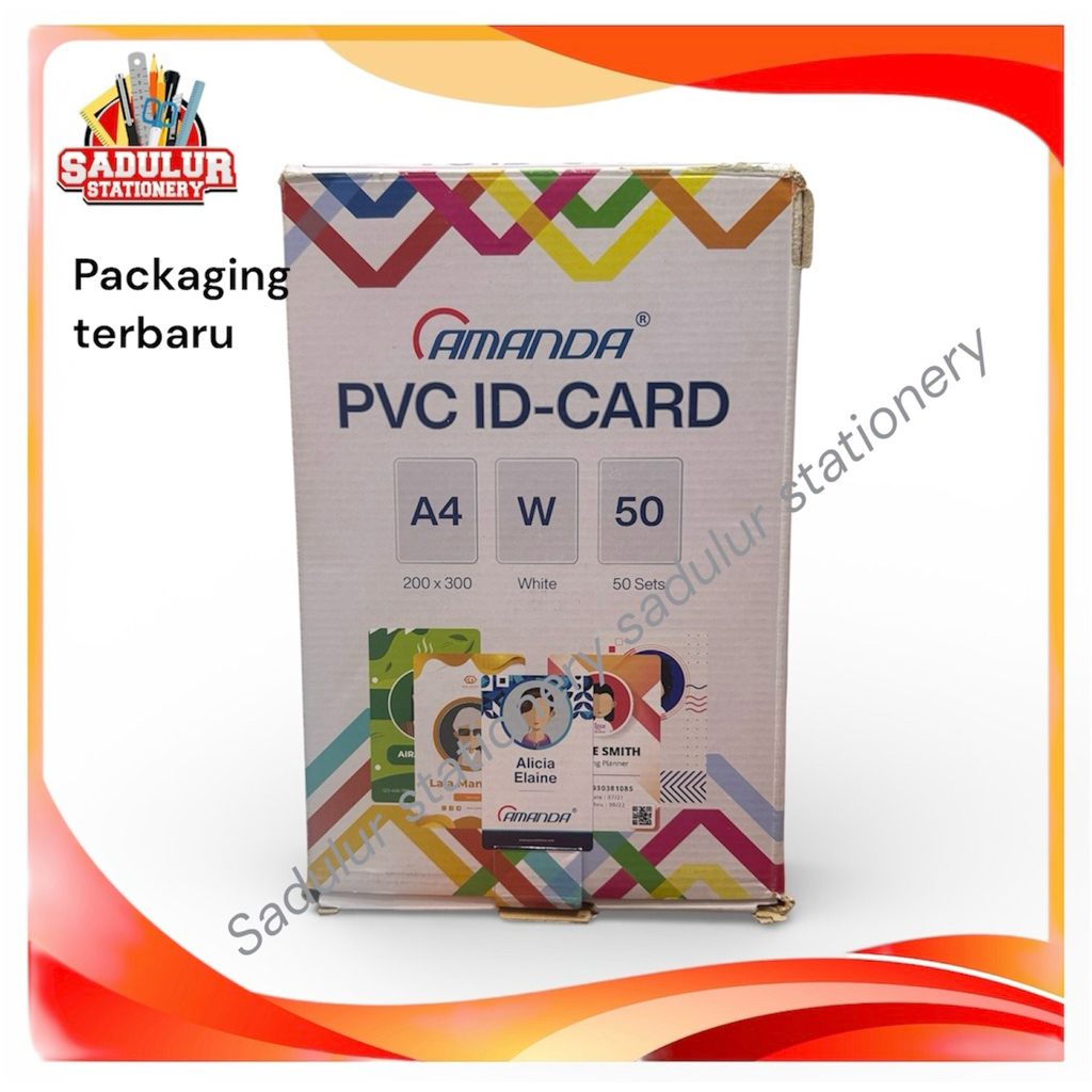 PVC ID CARD AMANDA / Bahan ID Card Amanda A4 / PVC Sheet Printable Card isi 50set Ketebalan 0,76mm (