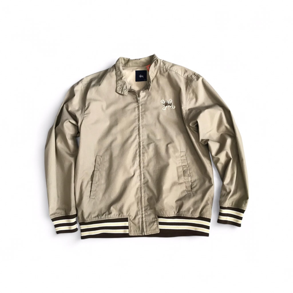 Vintage Stussy Harrington Jacket Size L  Made in USA  In cream beige colorway Pxl : 72 x 65 cm