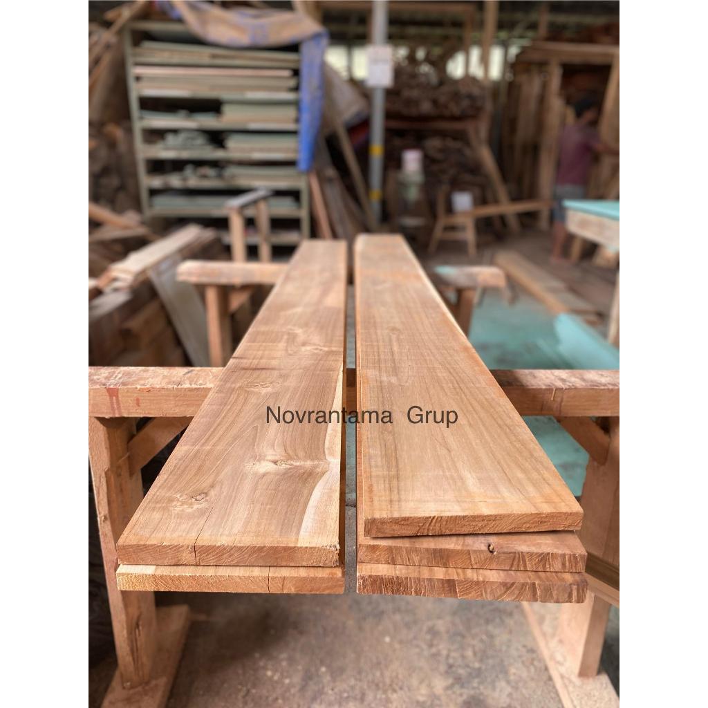 Kayu JatI Asli 3x20x250cm / Papan Kayu Jati Asli 20x3cm Panjang 250cm