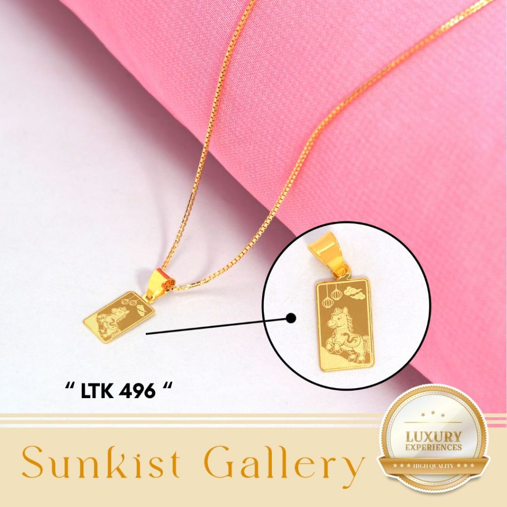 LIONTIN EMAS SHIO KUDA EMAS ASLI EMAS MUDA KADAR 8K (375) LIONTIN SHIO KUDA KODE LTK 496 SUNKIST GAL