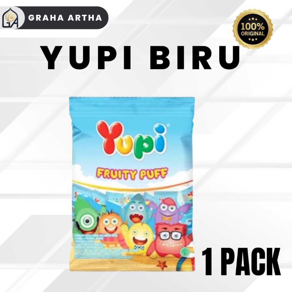 YUPI FRUITY PUFF 1 BUNGKUS| GUMMY CANDY YUPI | YUPI PERMEN/YUPI FRUITY PUFFpermen yupi kiss 120gr
