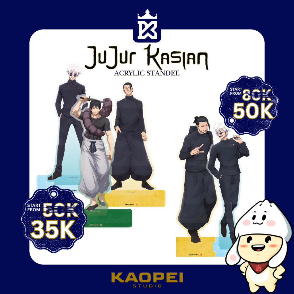 Acrylic Standee Jujutsu Kaisen | Gojo Satoru - Geto Suguru - Fushiguro Toji - Paket Geto Gojo