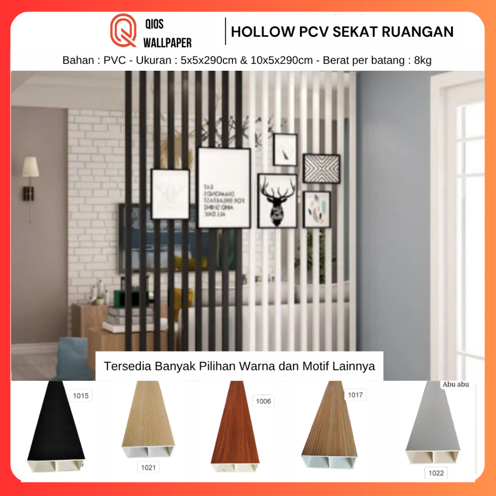 WPC Hollow Panel Kisi Partisi / Holo Pembatas Ruangan Minimalis / Holow WPC Outdoor