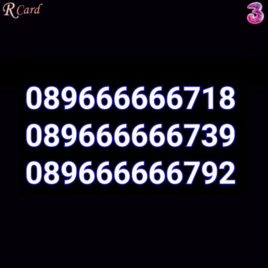 Perdana Nomor Cantik Tri Three Heksa Hexa 6 Rapi 666666 718 739 792