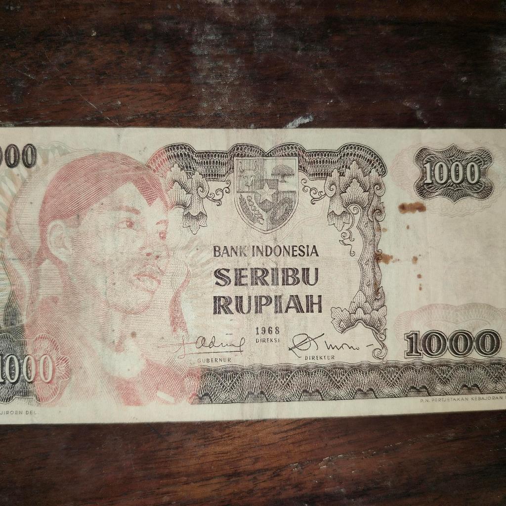 uang kuno 1000 rupiah tahun 1968